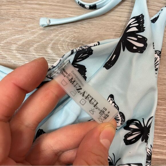 Zaful Sexy Brazilian Bikini Women Two Piece Butterfly Print Split Set - Picture 3 of 9